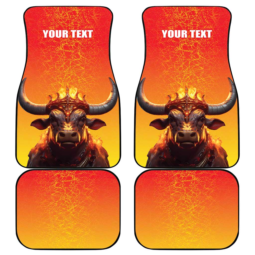 Personalized Spain Bull with Crown Car Mats Espana Flag with Coat of Arms