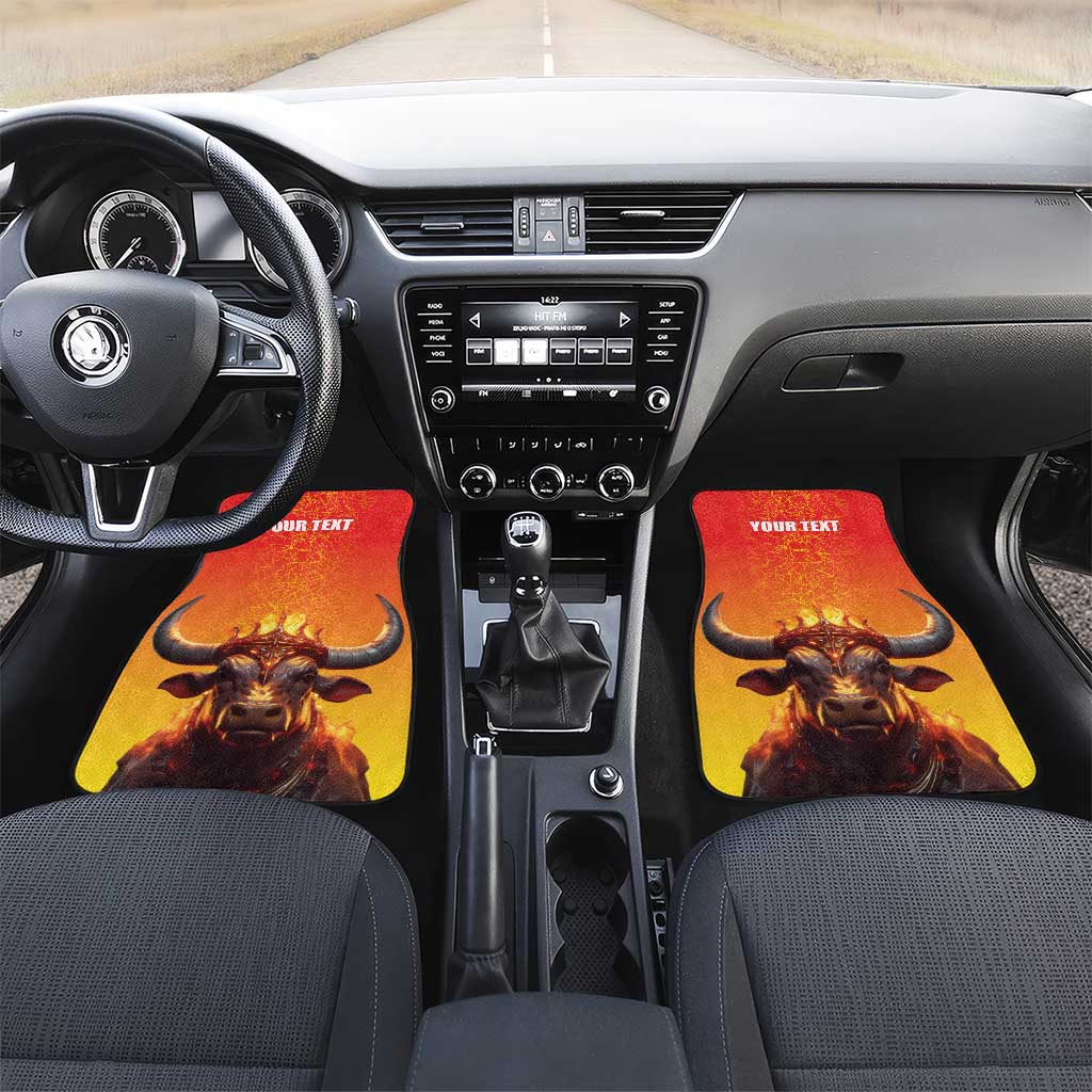 Personalized Spain Bull with Crown Car Mats Espana Flag with Coat of Arms