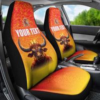 Personalized Spain Bull with Crown Car Seat Cover Espana Flag with Coat of Arms