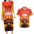 Personalized Spain Bull with Crown Couples Matching Long Sleeve Bodycon Dress and Hawaiian Shirt Espana Flag with Coat of Arms