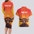 Personalized Spain Bull with Crown Couples Matching Long Sleeve Bodycon Dress and Hawaiian Shirt Espana Flag with Coat of Arms