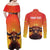 Personalized Spain Bull with Crown Couples Matching Off Shoulder Maxi Dress and Long Sleeve Button Shirt Espana Flag with Coat of Arms