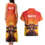 Personalized Spain Bull with Crown Couples Matching Tank Maxi Dress and Hawaiian Shirt Espana Flag with Coat of Arms