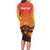 Personalized Spain Bull with Crown Family Matching Long Sleeve Bodycon Dress and Hawaiian Shirt Espana Flag with Coat of Arms