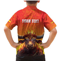 Personalized Spain Bull with Crown Family Matching Mermaid Dress and Hawaiian Shirt Espana Flag with Coat of Arms