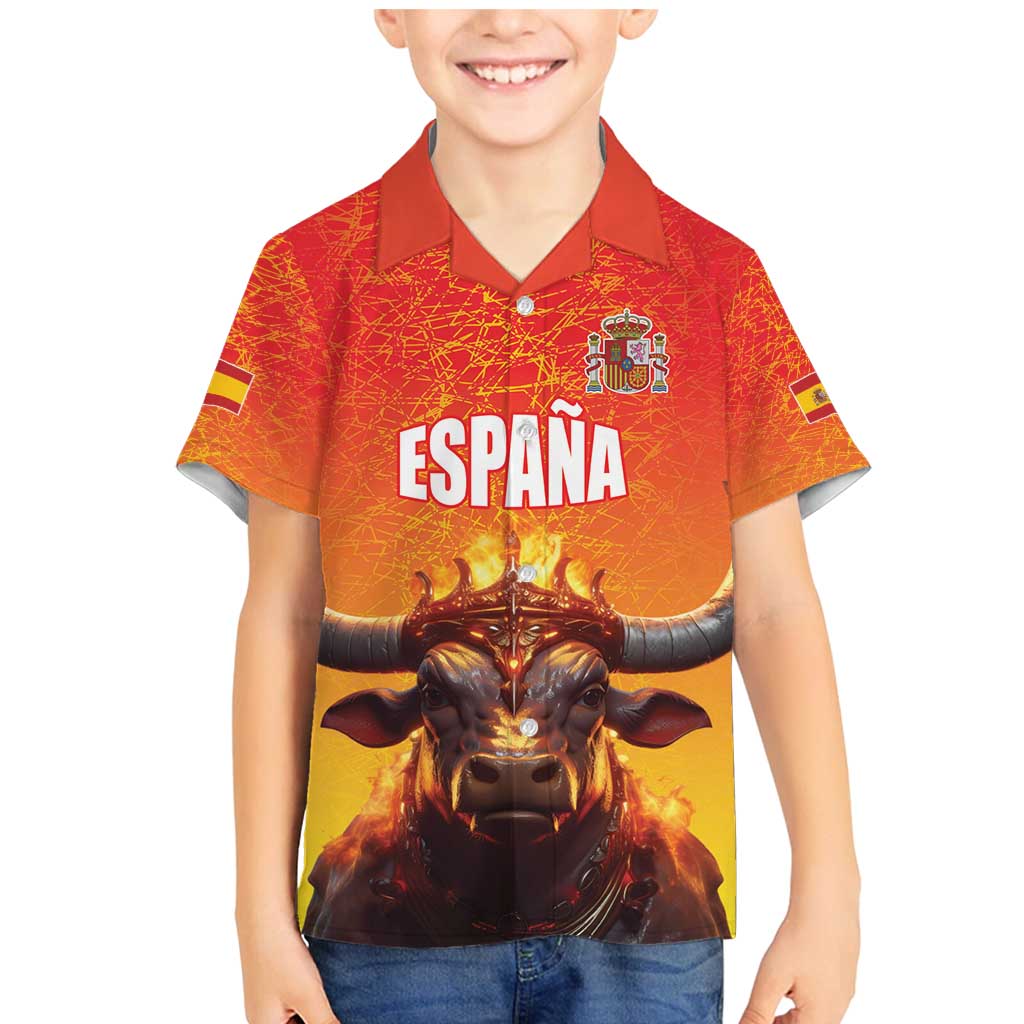 Personalized Spain Bull with Crown Family Matching Mermaid Dress and Hawaiian Shirt Espana Flag with Coat of Arms