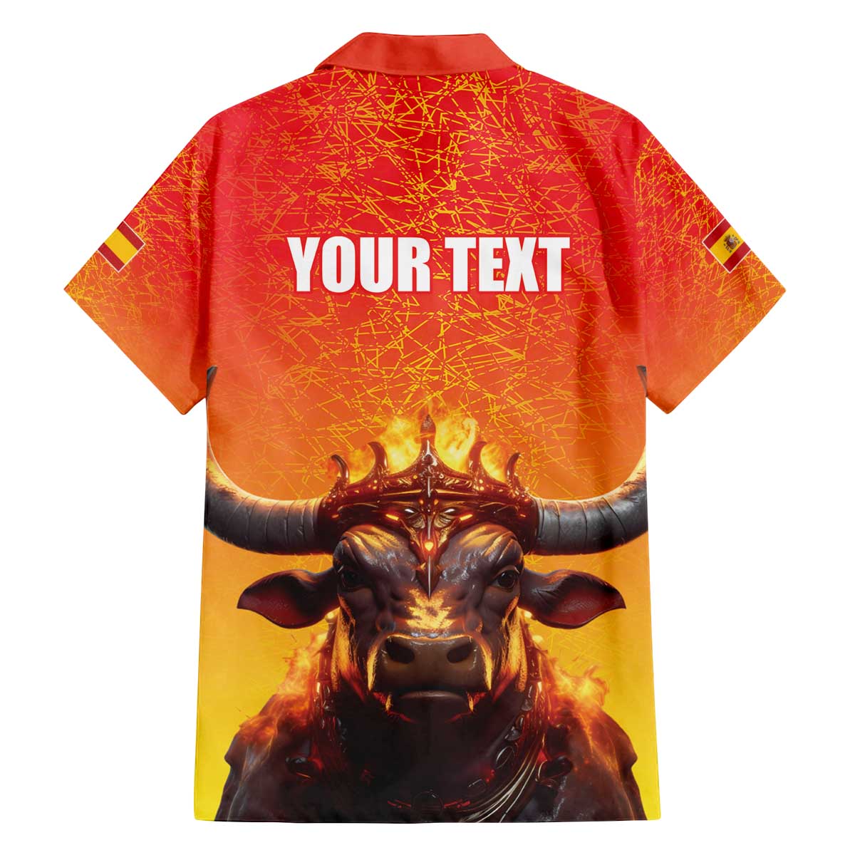 Personalized Spain Bull with Crown Family Matching Off The Shoulder Long Sleeve Dress and Hawaiian Shirt Espana Flag with Coat of Arms