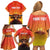 Personalized Spain Bull with Crown Family Matching Off Shoulder Short Dress and Hawaiian Shirt Espana Flag with Coat of Arms