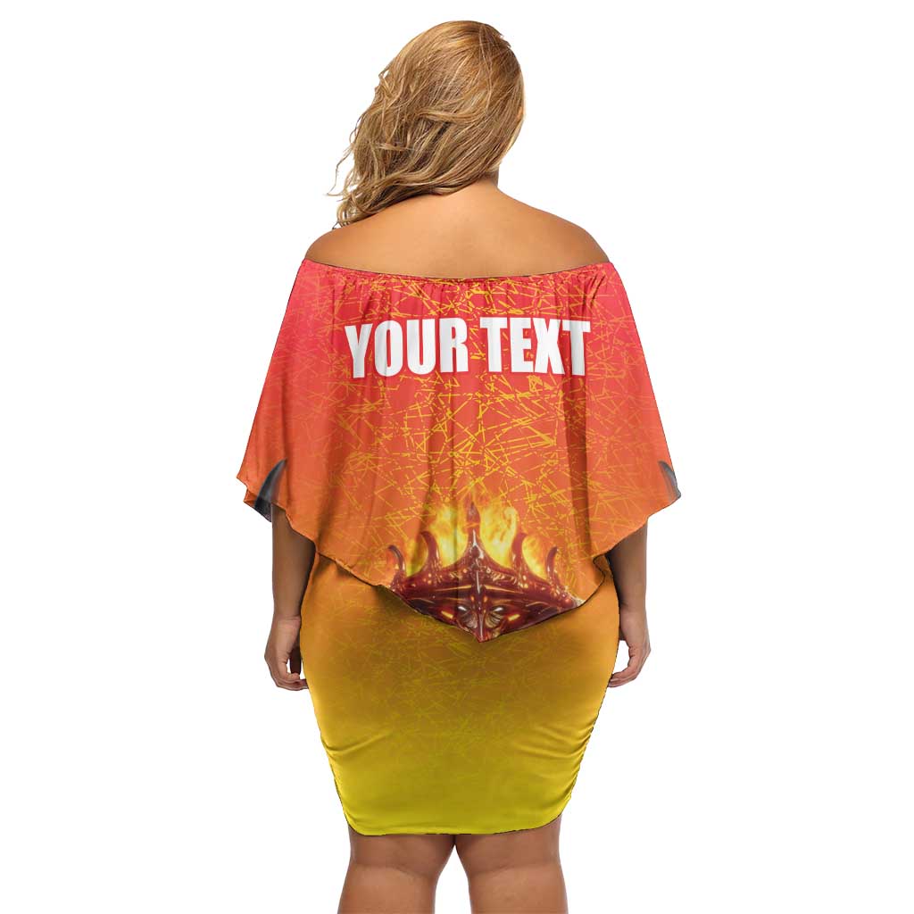 Personalized Spain Bull with Crown Family Matching Off Shoulder Short Dress and Hawaiian Shirt Espana Flag with Coat of Arms