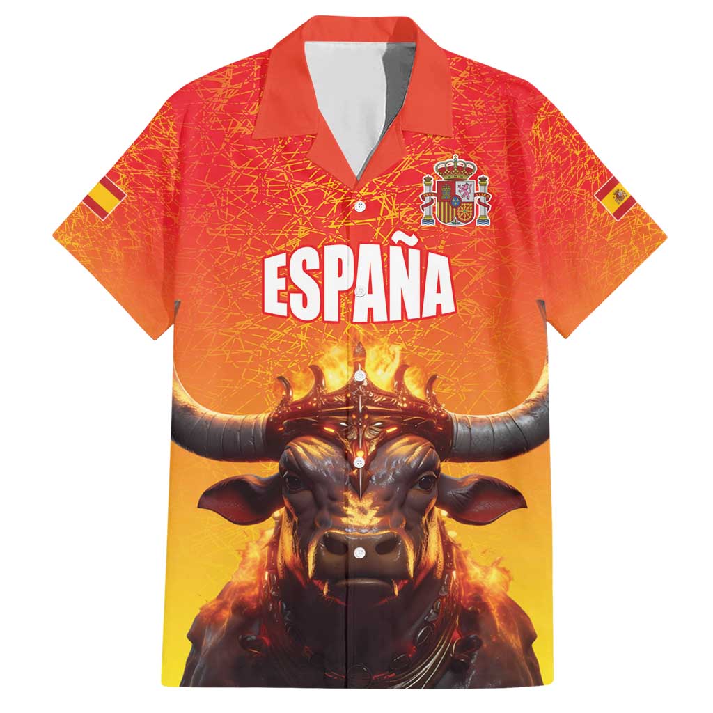 Personalized Spain Bull with Crown Family Matching Short Sleeve Bodycon Dress and Hawaiian Shirt Espana Flag with Coat of Arms