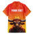Personalized Spain Bull with Crown Family Matching Short Sleeve Bodycon Dress and Hawaiian Shirt Espana Flag with Coat of Arms