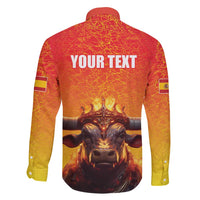 Personalized Spain Bull with Crown Family Matching Short Sleeve Bodycon Dress and Hawaiian Shirt Espana Flag with Coat of Arms