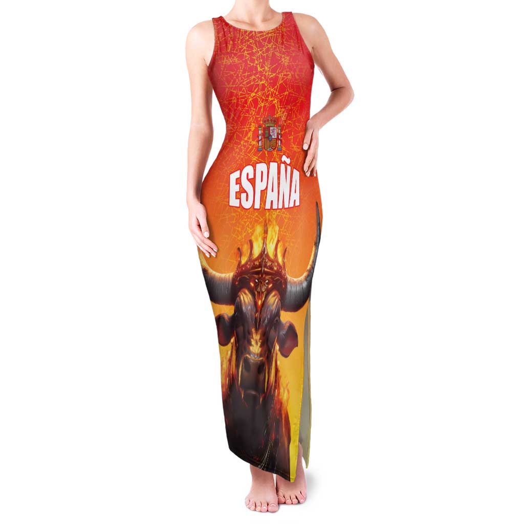 Personalized Spain Bull with Crown Family Matching Tank Maxi Dress and Hawaiian Shirt Espana Flag with Coat of Arms