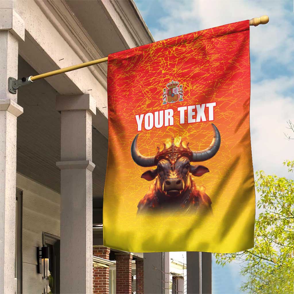 Personalized Spain Bull with Crown Garden Flag Espana Flag with Coat of Arms
