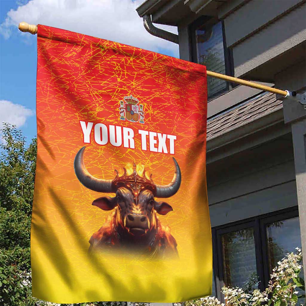 Personalized Spain Bull with Crown Garden Flag Espana Flag with Coat of Arms