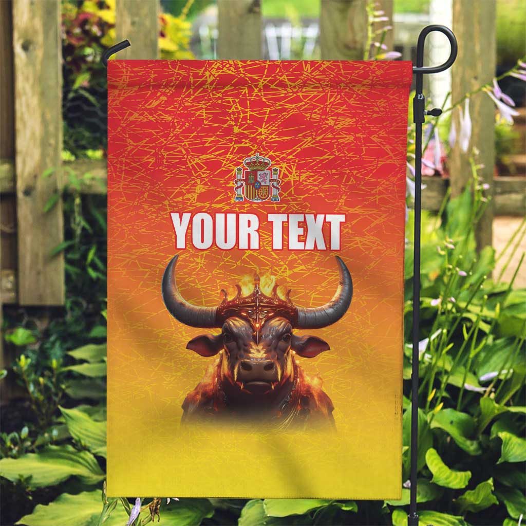 Personalized Spain Bull with Crown Garden Flag Espana Flag with Coat of Arms