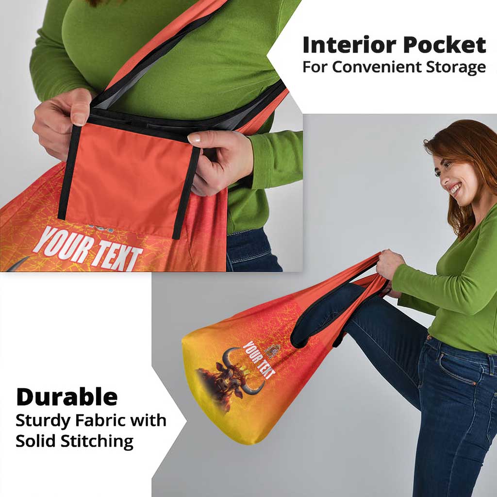 Personalized Spain Bull with Crown Grocery Bag Espana Flag with Coat of Arms