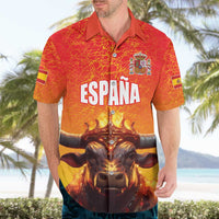 Personalized Spain Bull with Crown Hawaiian Shirt Espana Flag with Coat of Arms