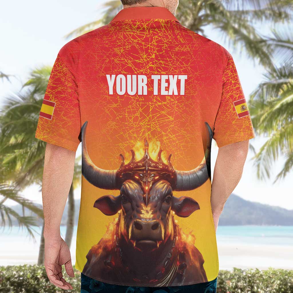 Personalized Spain Bull with Crown Hawaiian Shirt Espana Flag with Coat of Arms