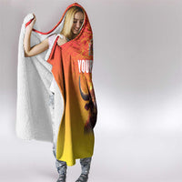 Personalized Spain Bull with Crown Hooded Blanket Espana Flag with Coat of Arms