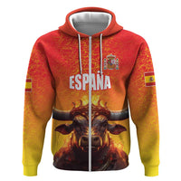 Personalized Spain Bull with Crown Hoodie Espana Flag with Coat of Arms
