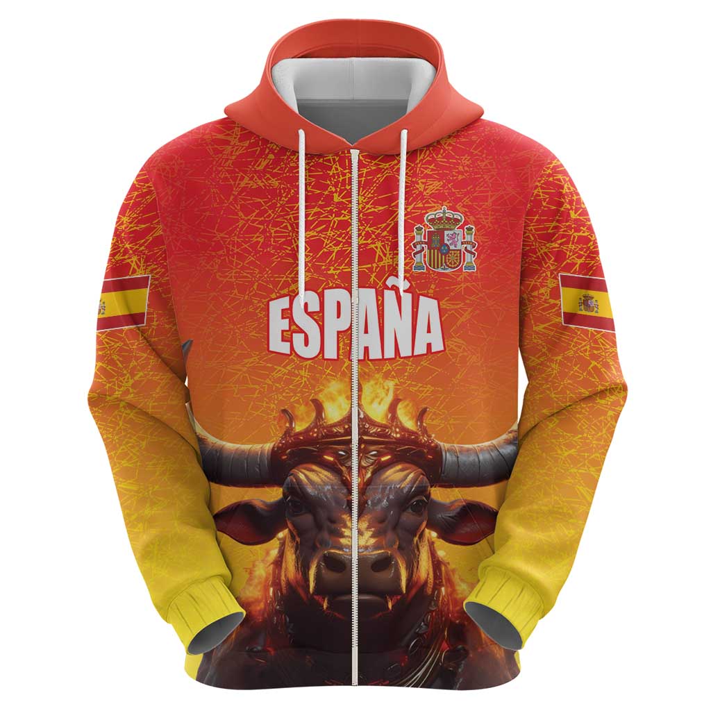 Personalized Spain Bull with Crown Hoodie Espana Flag with Coat of Arms
