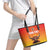 Personalized Spain Bull with Crown Leather Tote Bag Espana Flag with Coat of Arms