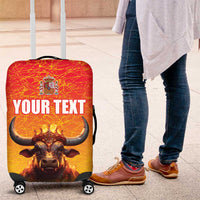Personalized Spain Bull with Crown Luggage Cover Espana Flag with Coat of Arms