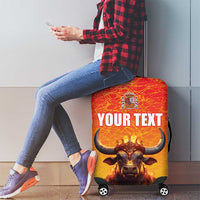 Personalized Spain Bull with Crown Luggage Cover Espana Flag with Coat of Arms