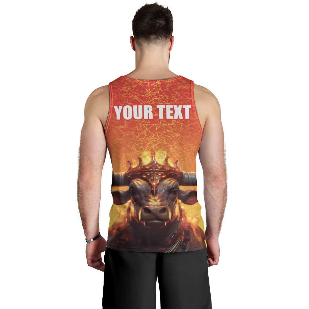 Personalized Spain Bull with Crown Men Tank Top Espana Flag with Coat of Arms