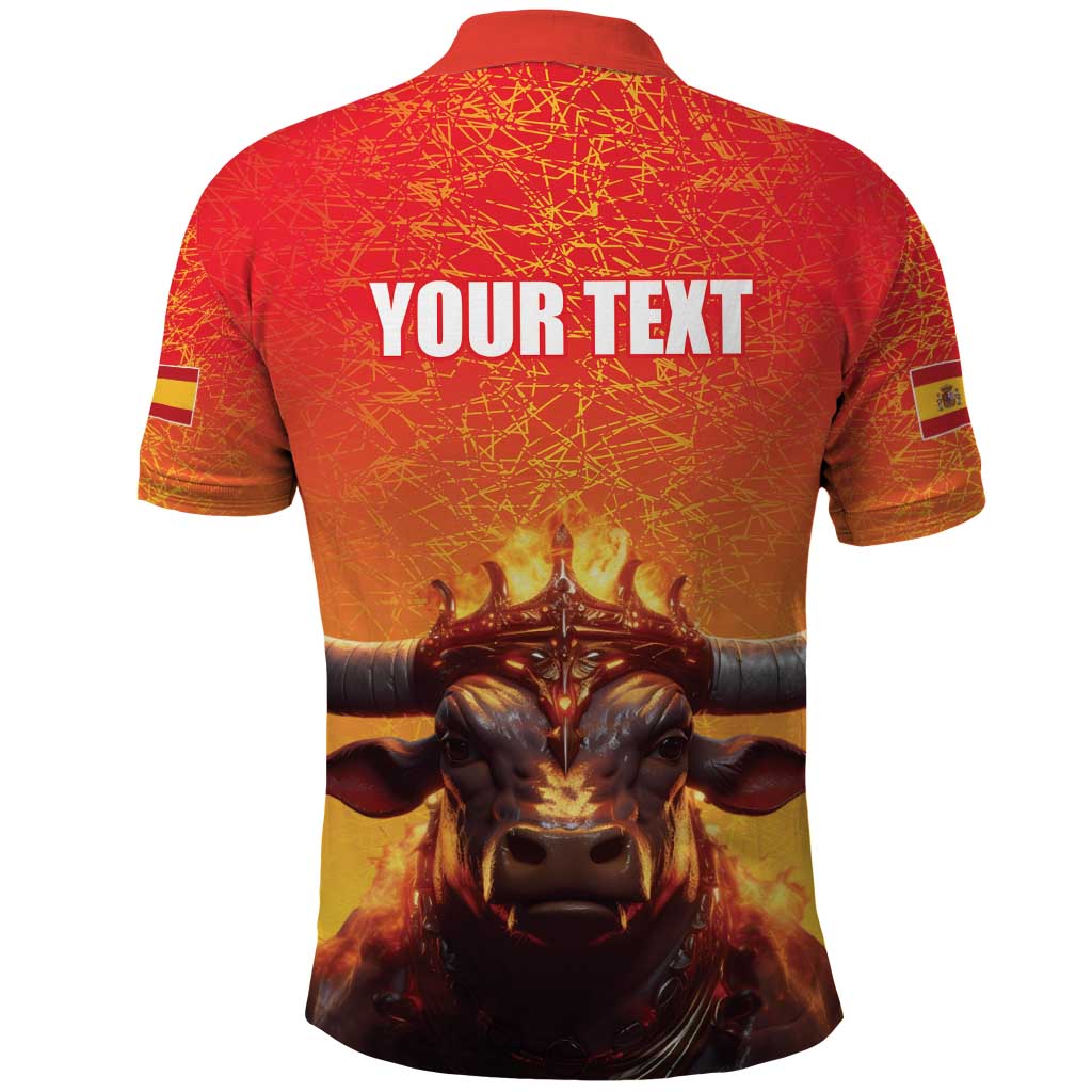 Personalized Spain Bull with Crown Polo Shirt Espana Flag with Coat of Arms