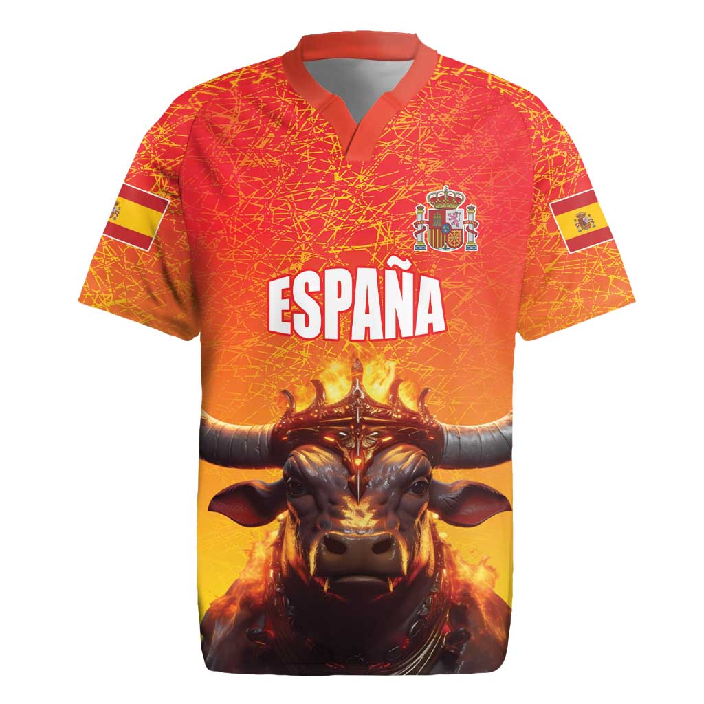 Personalized Spain Bull with Crown Rugby Jersey Espana Flag with Coat of Arms