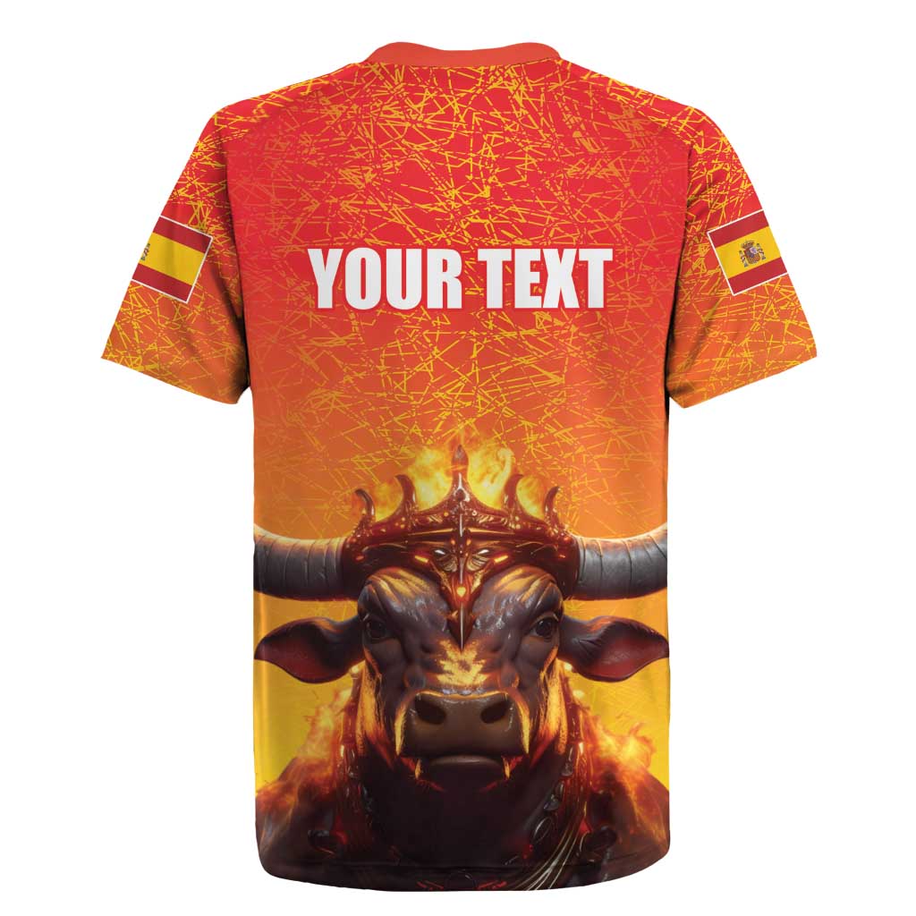 Personalized Spain Bull with Crown Rugby Jersey Espana Flag with Coat of Arms