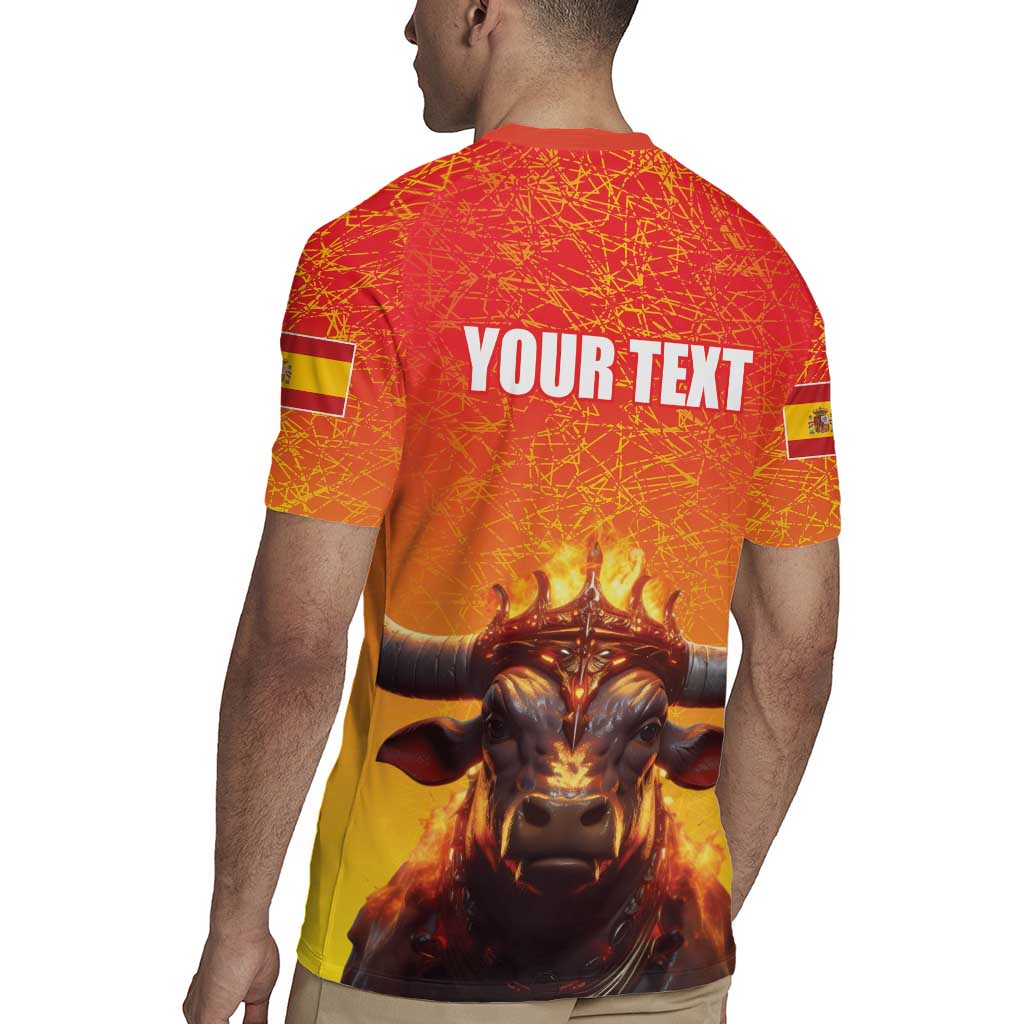 Personalized Spain Bull with Crown Rugby Jersey Espana Flag with Coat of Arms