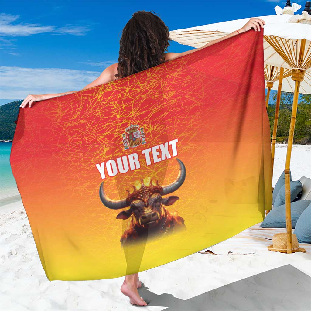 Personalized Spain Bull with Crown Sarong Espana Flag with Coat of Arms