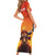 Personalized Spain Bull with Crown Short Sleeve Bodycon Dress Espana Flag with Coat of Arms