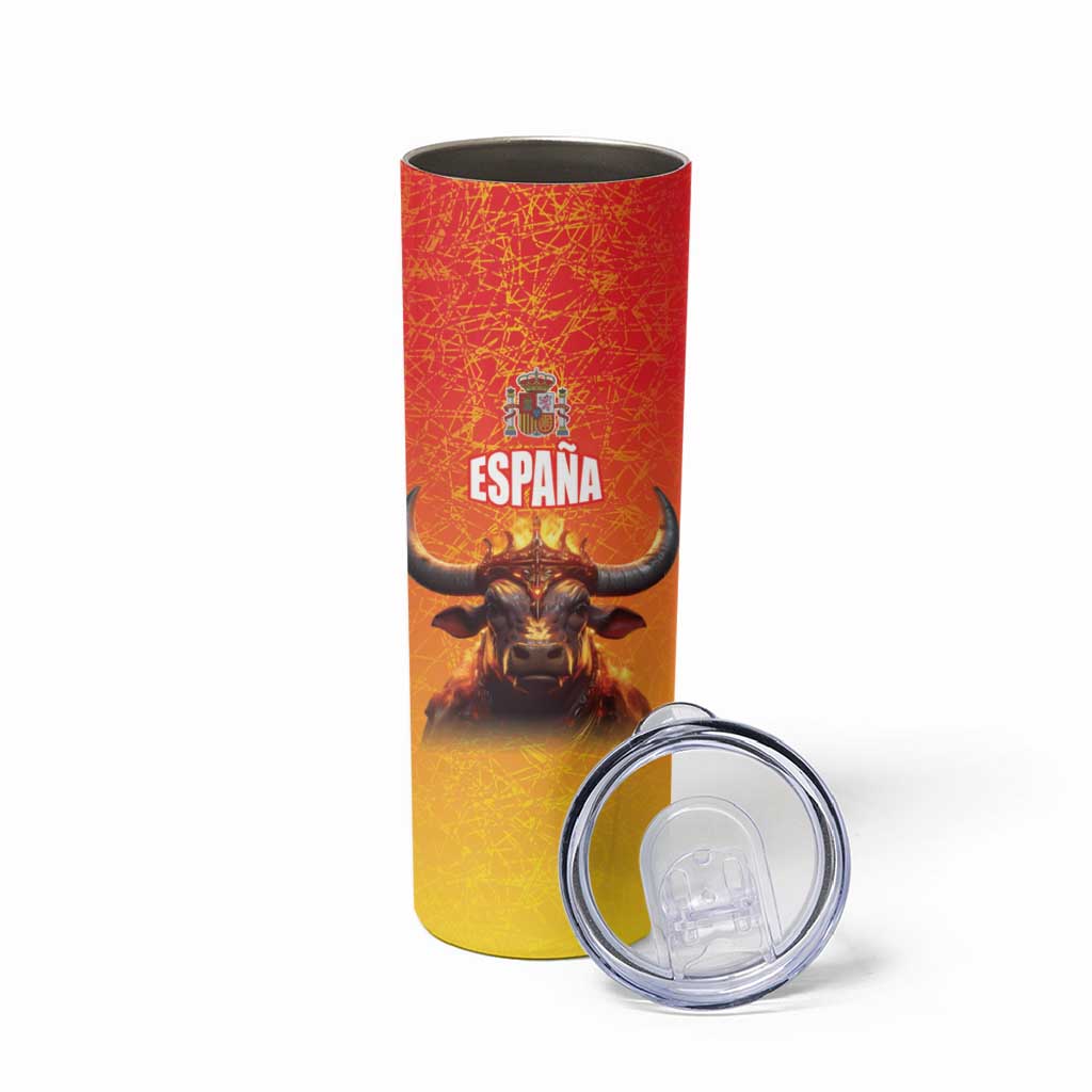 Personalized Spain Bull with Crown Skinny Tumbler Espana Flag with Coat of Arms