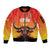 Personalized Spain Bull with Crown Sleeve Zip Bomber Jacket Espana Flag with Coat of Arms