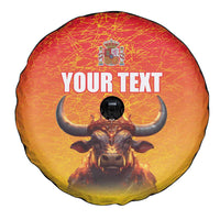 Personalized Spain Bull with Crown Spare Tire Cover Espana Flag with Coat of Arms