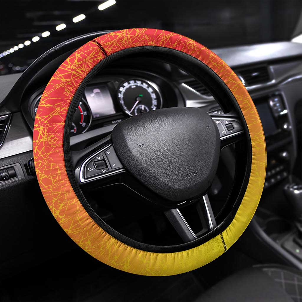 Spain Bull with Crown Steering Wheel Cover Espana Flag with Coat of Arms