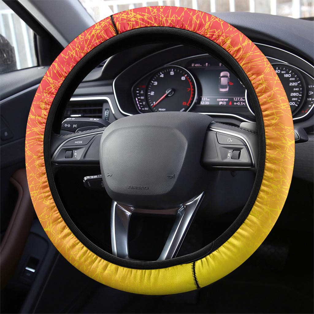 Spain Bull with Crown Steering Wheel Cover Espana Flag with Coat of Arms