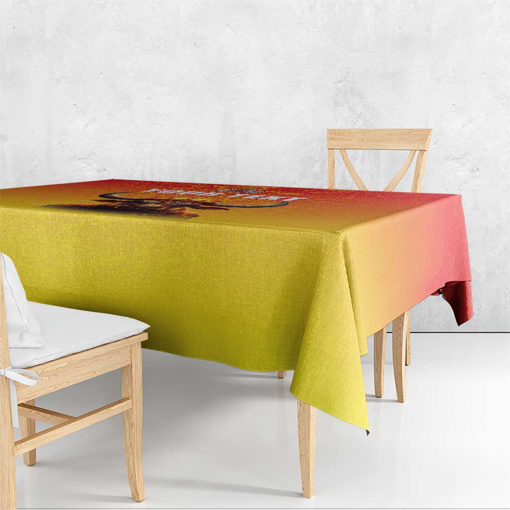 Personalized Spain Bull with Crown Tablecloth Espana Flag with Coat of Arms