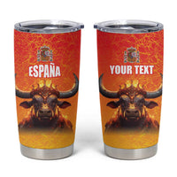 Personalized Spain Bull with Crown Tumbler Cup Espana Flag with Coat of Arms