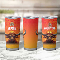 Personalized Spain Bull with Crown Tumbler Cup Espana Flag with Coat of Arms