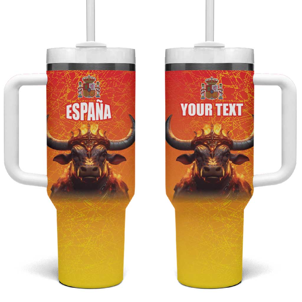 Personalized Spain Bull with Crown Tumbler With Handle Espana Flag with Coat of Arms