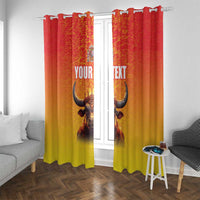 Personalized Spain Bull with Crown Window Curtain Espana Flag with Coat of Arms