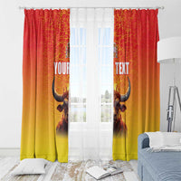 Personalized Spain Bull with Crown Window Curtain Espana Flag with Coat of Arms