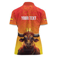 Personalized Spain Bull with Crown Women Polo Shirt Espana Flag with Coat of Arms