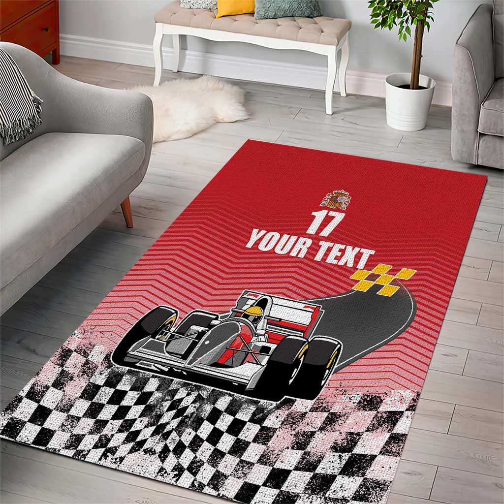 Custom Spain Formula One Area Rug Motorsport with Flag F1 World Championship