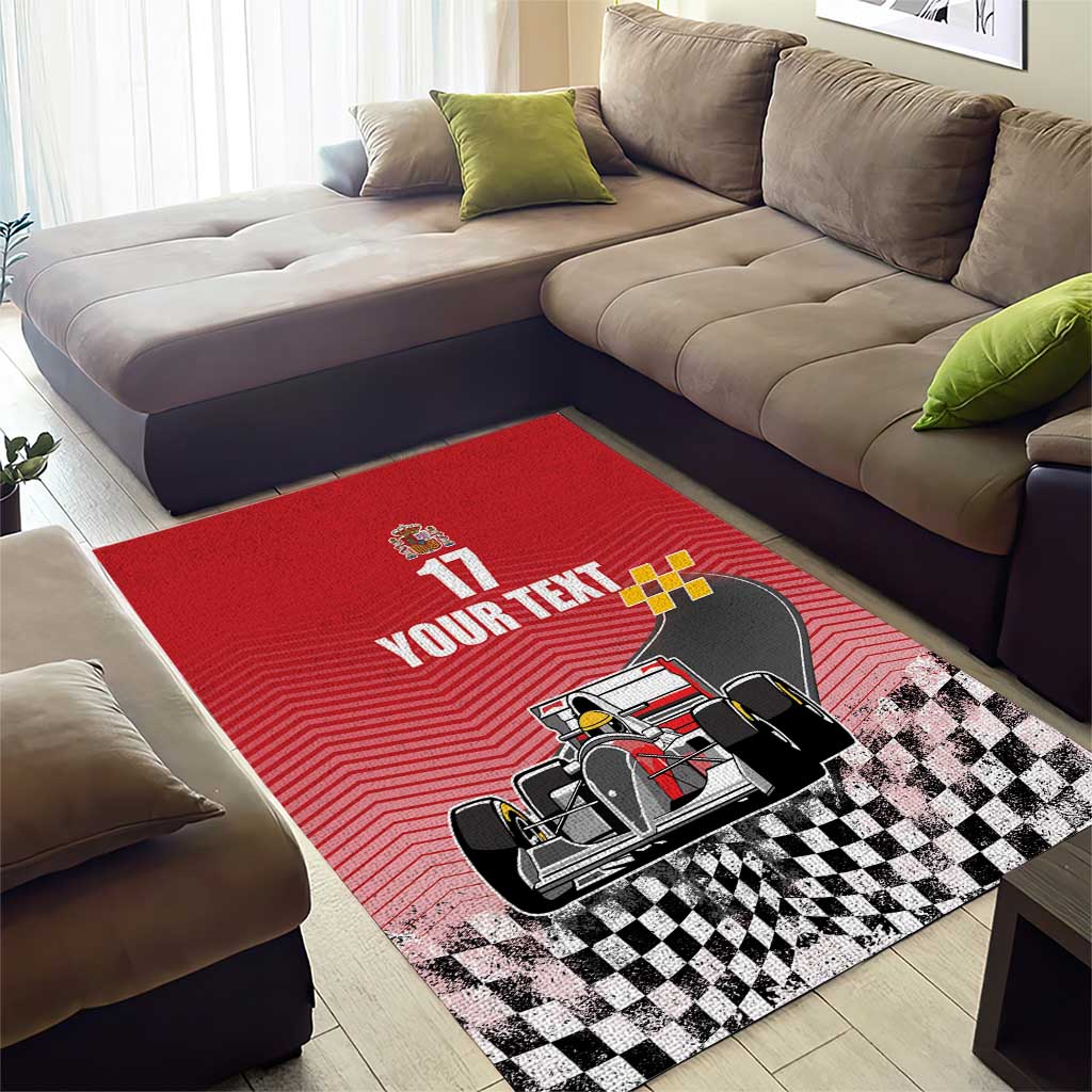 Custom Spain Formula One Area Rug Motorsport with Flag F1 World Championship